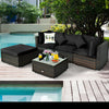 Costway Patio Furniture 5 PCS Rattan Sectional Set with Cushions Ottoman and Coffee Table New