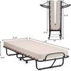Costway 75" x 31.5" Rollaway Folding Bed Memory Foam Mattress Steel Frame Bed Clips New
