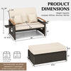 Costway Patio Furniture Wicker 3-in-1 Convertible Daybed to Loveseat with Ottoman Storage New