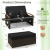 Costway Patio Furniture Wicker 3-in-1 Convertible Daybed to Loveseat with Ottoman Storage New