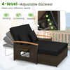 Costway Patio Furniture Wicker 3-in-1 Convertible Daybed to Loveseat with Ottoman Storage New