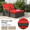 Costway Patio Furniture Wicker 3-in-1 Convertible Daybed to Loveseat with Ottoman Storage New