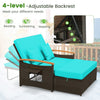 Costway Patio Furniture Wicker 3-in-1 Convertible Daybed to Loveseat with Ottoman Storage New