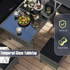 Costway Patio Furniture 7 PCS Dining Set with Ottomans Cushions and Glass Table New
