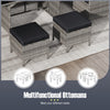 Costway Patio Furniture 7 PCS Dining Set with Ottomans Cushions and Glass Table New
