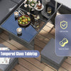 Costway Patio Furniture 7 PCS Dining Set with Ottomans Cushions and Glass Table New