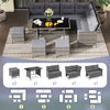 Costway Patio Furniture 7 PCS Dining Set with Ottomans Cushions and Glass Table New