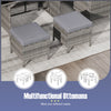 Costway Patio Furniture 7 PCS Dining Set with Ottomans Cushions and Glass Table New