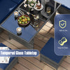 Costway Patio Furniture 7 PCS Dining Set with Ottomans Cushions and Glass Table New