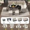 Costway Patio Furniture 7 PCS Dining Set with Ottomans Cushions and Glass Table New