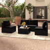 Costway Patio Furniture 5-Piece Outdoor Set with Cushions Coffee Table and Rattan Frame New
