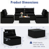 Costway Patio Furniture 5-Piece Outdoor Set with Cushions Coffee Table and Rattan Frame New