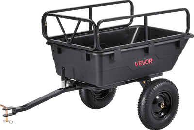 Vevor Plastic Dump Trailer 10 Cu Ft 500 lb Capacity Tow Behind for ATV Mower New