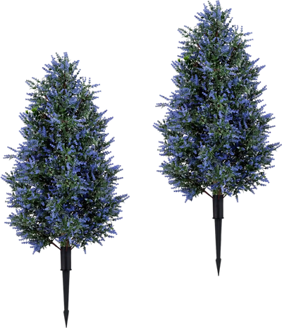 Costway 2 Pack 3.3' Artificial Lavender Topiary Trees Indoor/Outdoor Ground Spikes 45184093 New