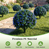Artificial lavender boxwood topiary ball tree with purple flowers, 27.5", made of durable PE material for outdoor.