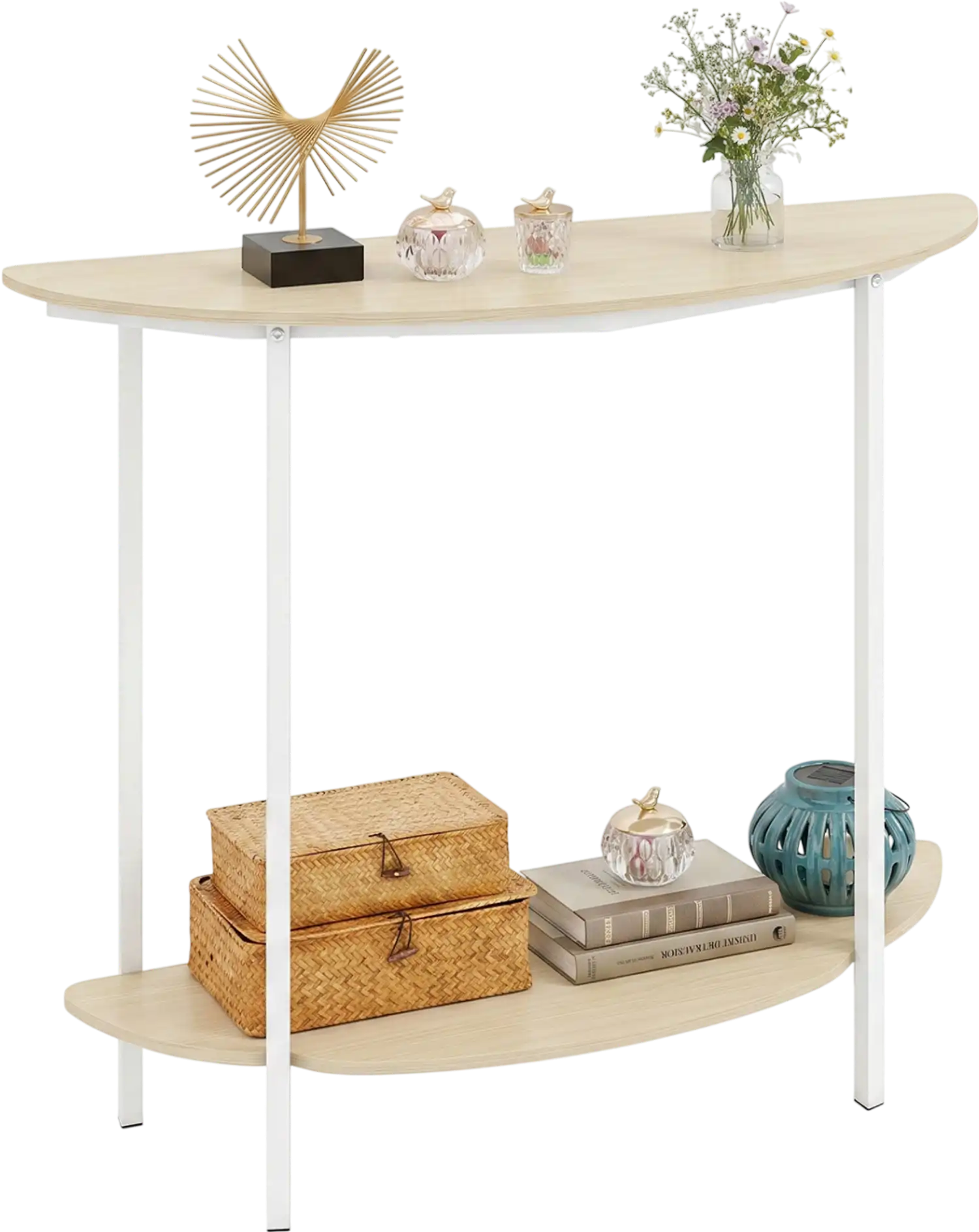Costway Half Moon Console Entryway Table 40