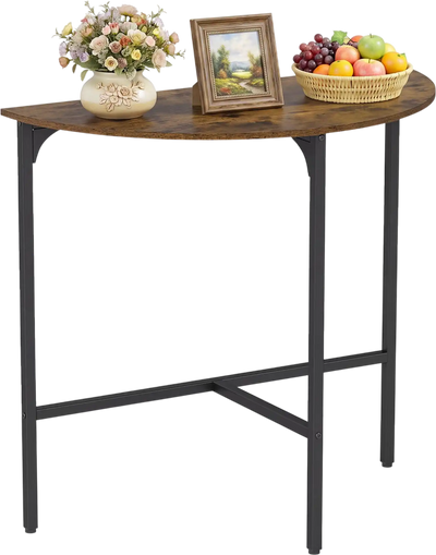 Costway Half-Moon Console Sofa Table Industrial Rustic Entryway Living Room 37538397 New