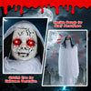 Creepy Halloween decoration featuring glowing eyes and spooky sounds, perfect for home or haunted house setups.