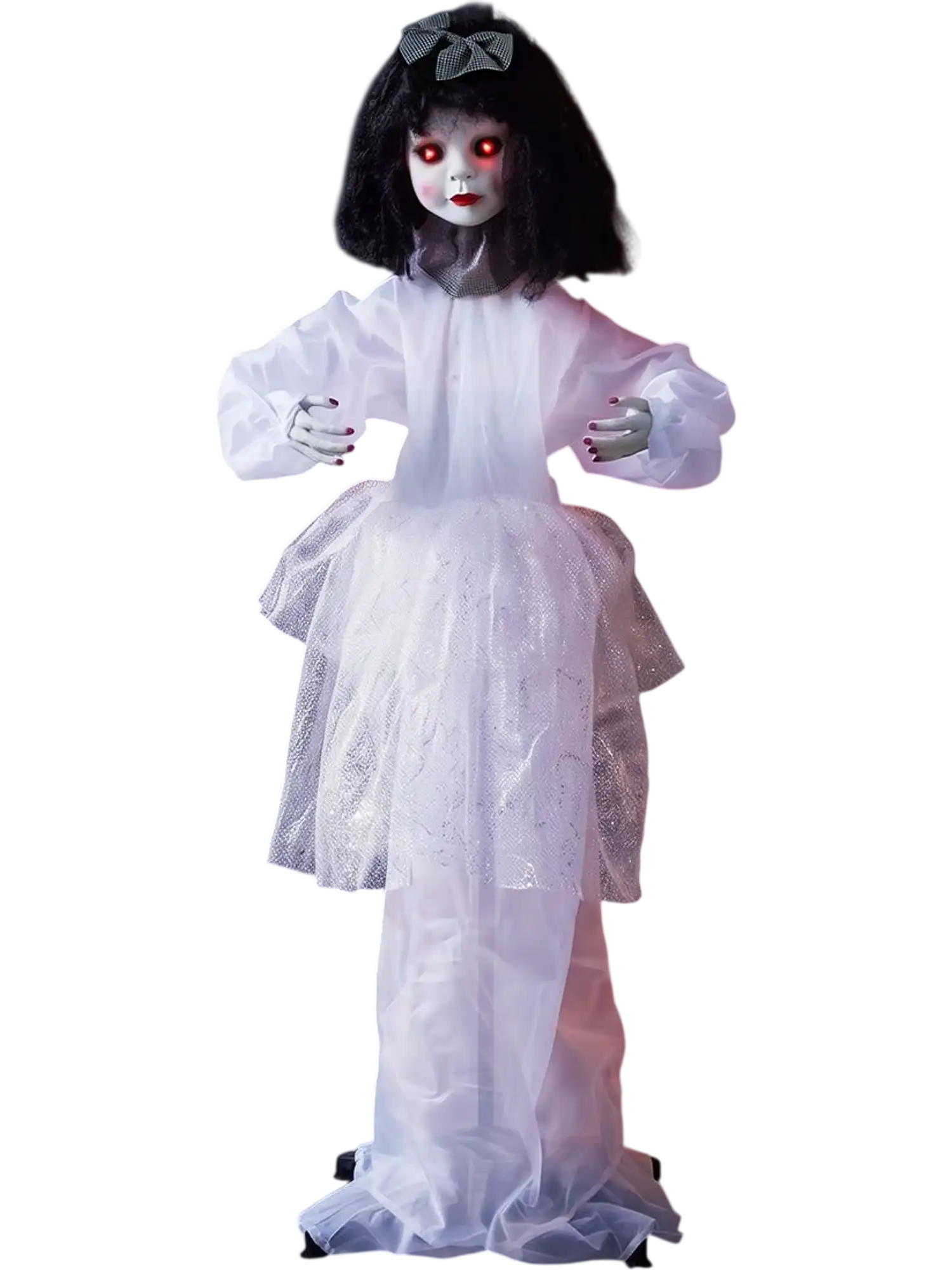 Costway Halloween Doll Girl Shakeable Head Posable Arms 66549908 New