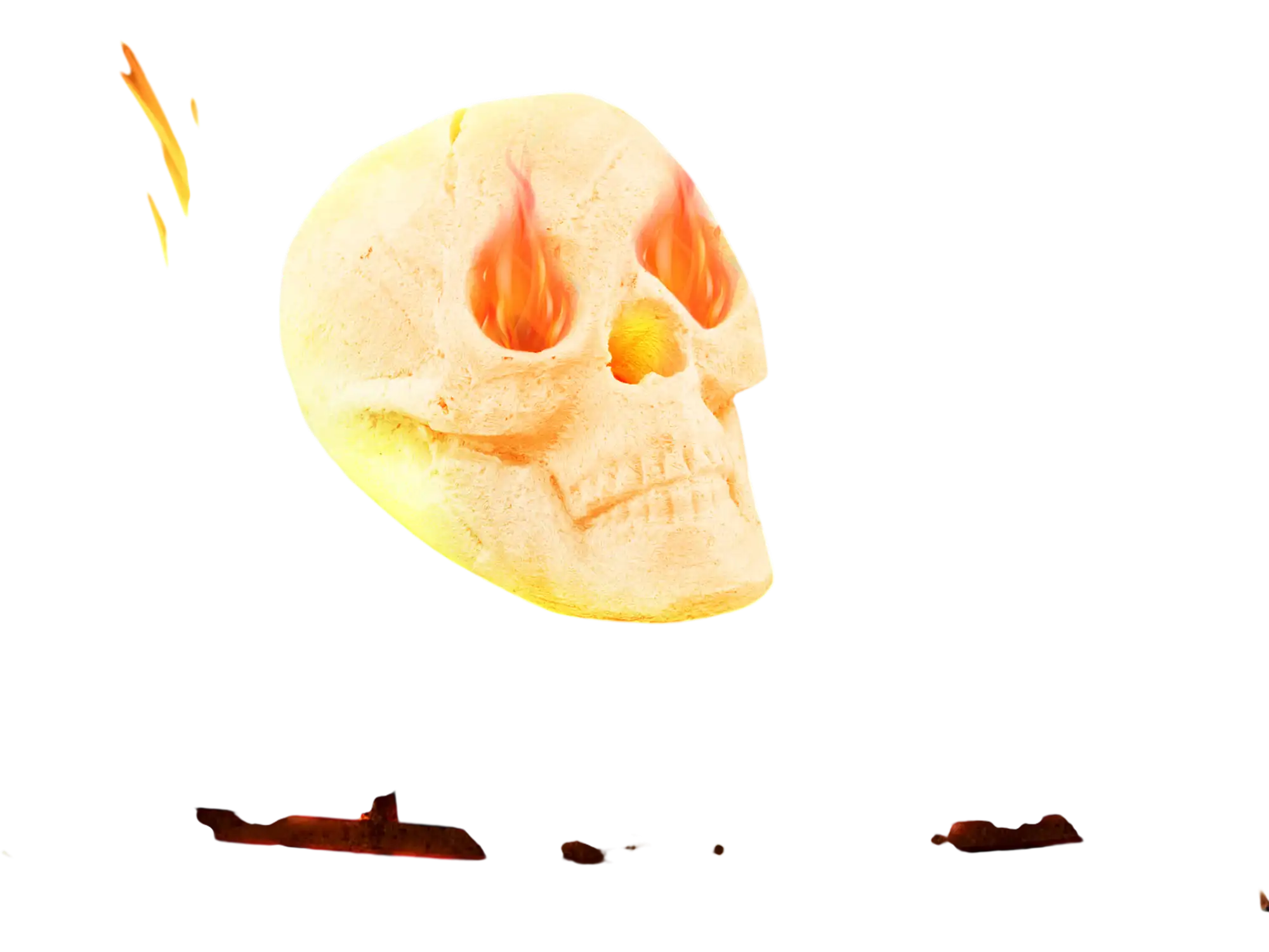 Costway Halloween Fire Pit Skull Decoration Beige 35876124 New