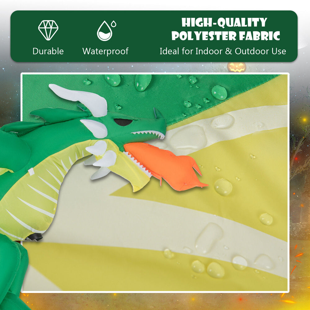Hanging 5 feet Halloween inflatable dragon made of durable, waterproof polyester fabric, ideal for indoor and outdoor.