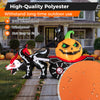 Halloween inflatable LED lighted carriage with pumpkin and skeleton dragon, made from weather-resistant polyester for.