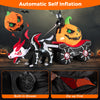 Halloween inflatable carriage featuring a Grim Reaper, skeleton dragon, and pumpkin, with LED lights for outdoor.