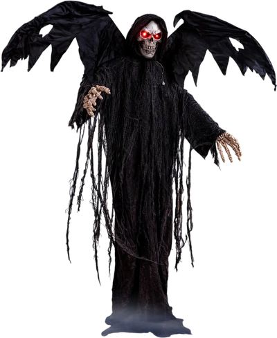 Costway Halloween Standing Grim Reaper Red Eyes Shaking Head 42745346 New