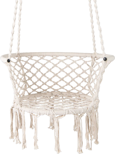 Costway Macrame Hammock Chair Hanging Cotton Rope Swing 72993263 New