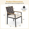 Hand-woven PE patio dining chair with acacia wood armrests, featuring a 330 lbs capacity and ergonomic design for comfort.