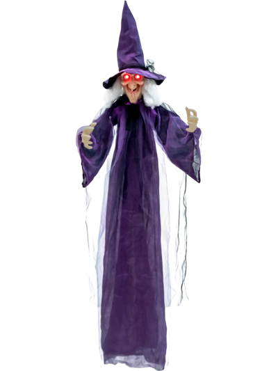 Costway Hanging Animated Halloween Witch Decoration Pre-Recorded Phrases 53896427 New
