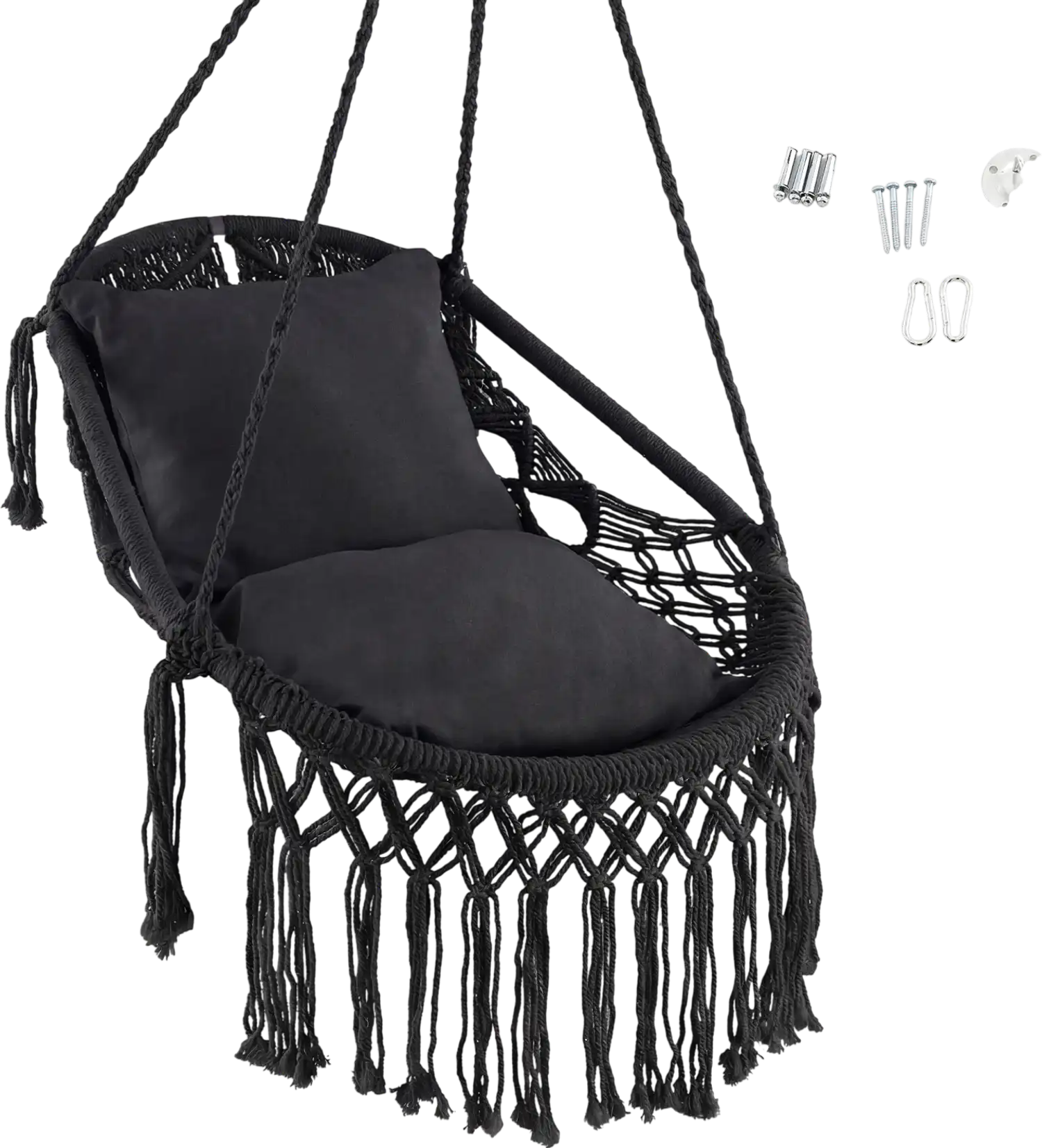 Costway Hanging Hammock Chair Soft Seat Cushion Rope Chain 63421875 New