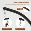 Close-up of the hanging swing chair's reinforced metal stand with a robust spring hook and carabiners for stability.