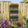 Vertical wall-mounted planter with three detachable boxes, adjustable height, and drainage holes for optimal airflow.