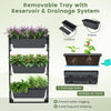 Hanging vertical planter with three detachable boxes, adjustable hooks, and drainage system for indoor or outdoor use.