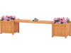 Hardwood Planter Box with Bench Garden Bench with 2 Side Flower Boxes