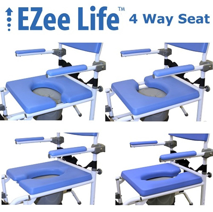 Healthline Medical EZee Life 180 18" Aluminum Shower Commode Chair Non-Tilt New