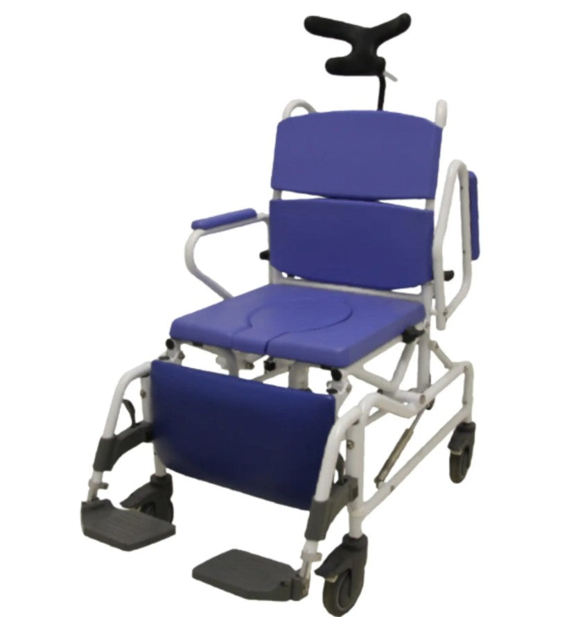Healthline Medical EZee Life 170 18" Aluminum Rehab Shower Commode Chair Tilt and Recline New
