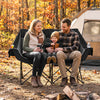 Heated Double Camping Chair with 4 Heating Zones and Wine Glass Holders-Black - Gallery View 1 of 10