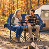 Heated Double Camping Chair with 4 Heating Zones and Wine Glass Holders-Navy - Gallery View 1 of 10