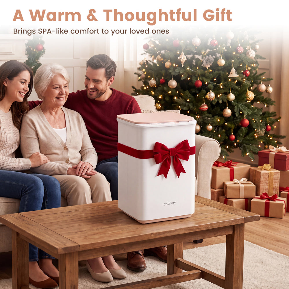 Heated towel warmer with a 20L capacity, stainless steel liner, and timer settings for spa-like comfort at home.