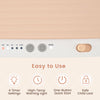Heated towel warmer features 4 timer settings, high-temp warning light, and safe child lock for bathroom convenience.