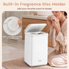 Heated towel warmer with built-in fragrance disc holder, 20L capacity, and stainless steel inner liner for spa-like comfort.