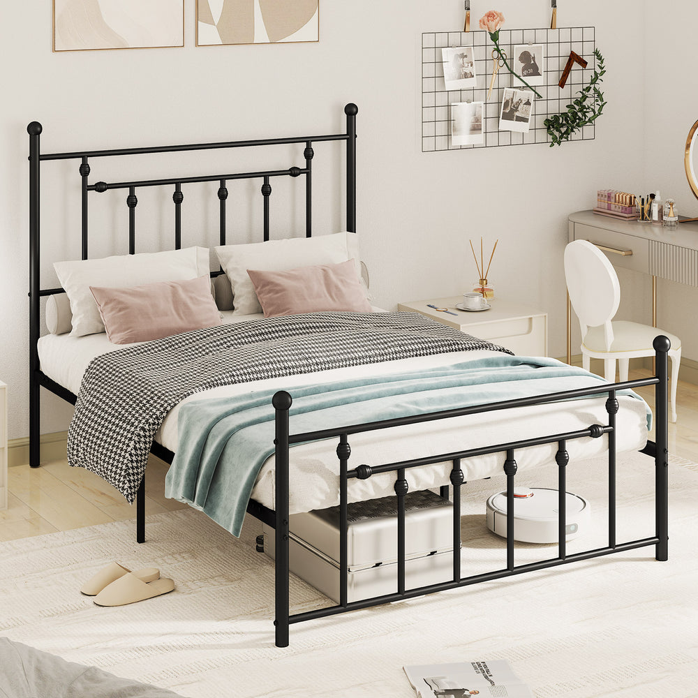 Full/Queen/Twin Size Heavy-duty Metal Bed Frame with Headboard-Full Size - Gallery View 1 of 10
