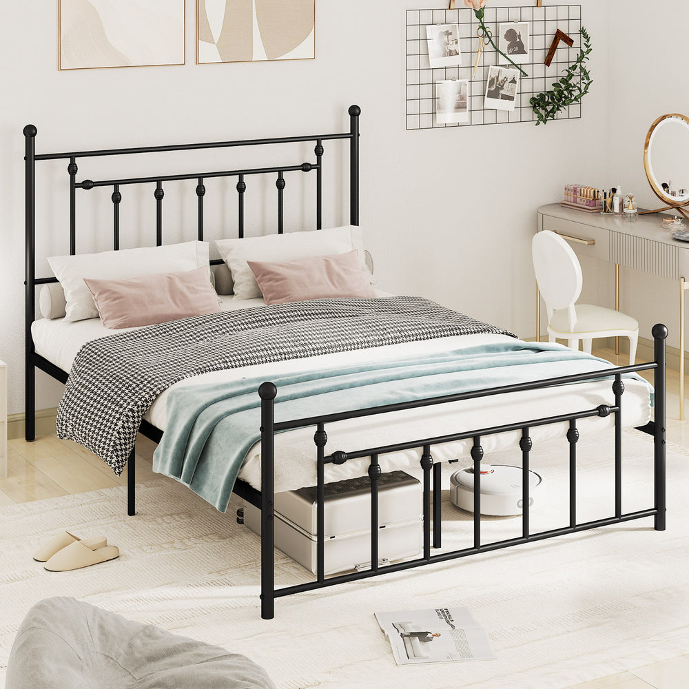 Full/Queen/Twin Size Heavy-duty Metal Bed Frame with Headboard-Queen Size - Gallery View 1 of 10