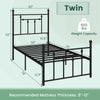 Twin size heavy-duty metal bed frame with headboard, featuring 12 slats and 660 lbs weight capacity for stable support.