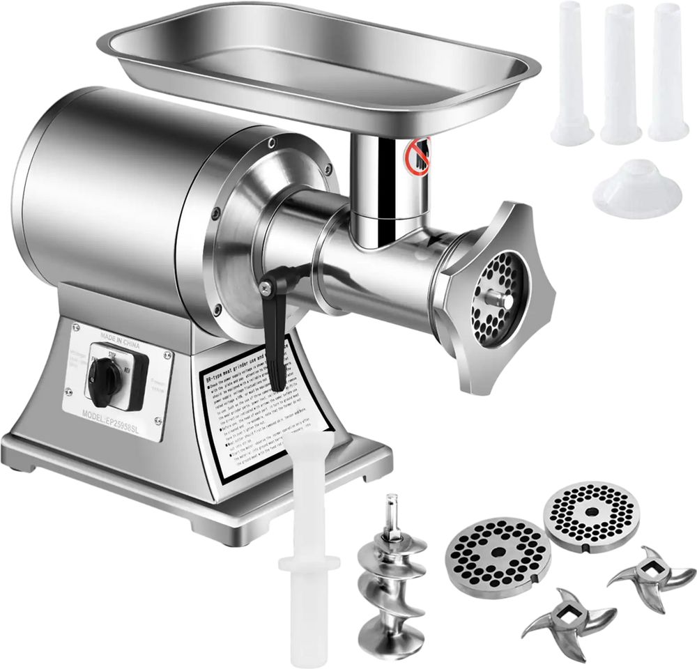 Heavy Duty 1.5HP 1100W 550LB/h Commercial Grade Meat Grinder