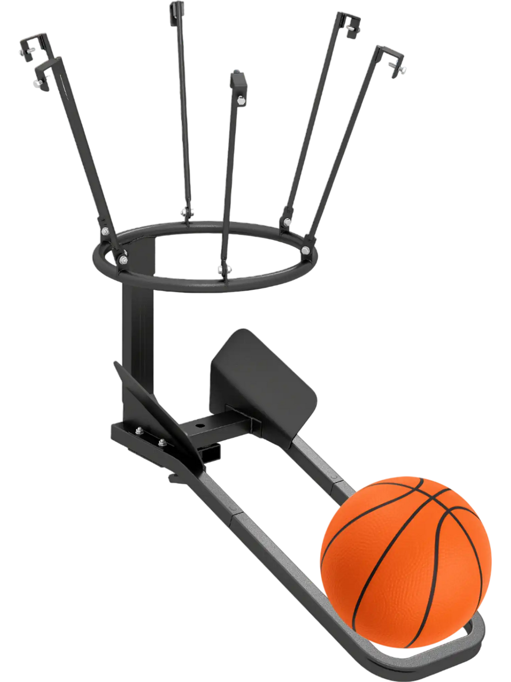 Heavy-Duty Basketball Return Attachment with 6 Sturdy Hooks