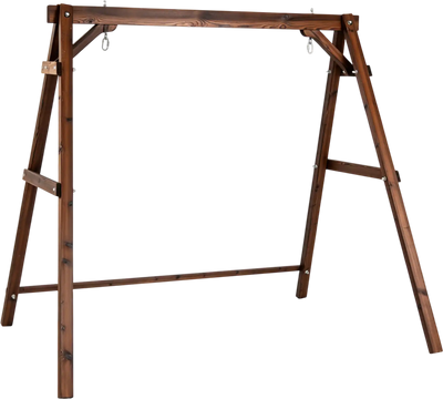 Costway Heavy-Duty Carbonized Fir Wood Swing Frame Reinforced Bars 2 Hanging Rings 73311579 New