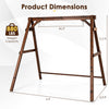 Heavy-duty carbonized fir wood swing frame with reinforced bars, 880 lbs capacity, ideal for outdoor family use.